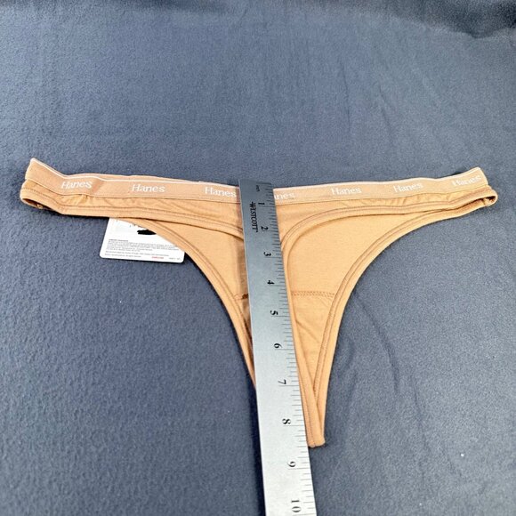 Hanes Originals Women's Size Large 7 Panty Thong Beige New With Tags - Picture 8 of 8
